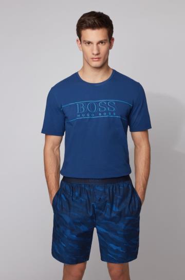 Pyjama Set BOSS Cotton Niebieskie Męskie (Pl80604)